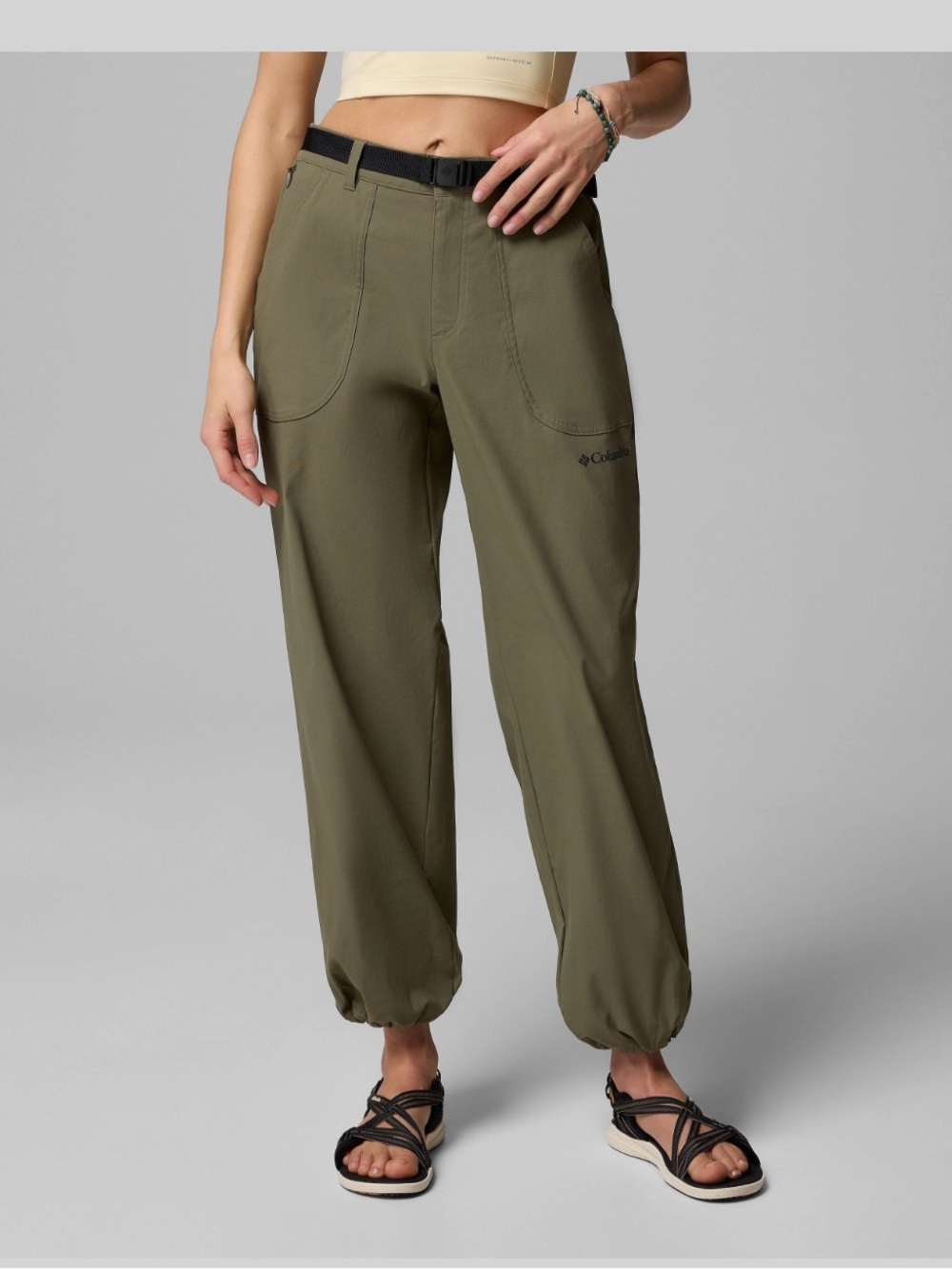 Columbia Dark Khaki Brea Falls Hiking Pants Womens Size Medium Regular